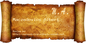 Maczedovics Albert névjegykártya