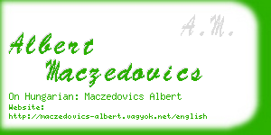 albert maczedovics business card